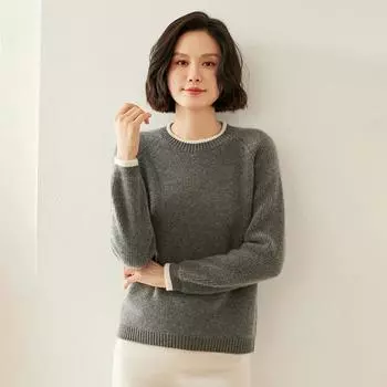 Женский кашемировый свитер Qinghe cashmere 100% кашемир осенне-зимний кашемировый утолщенный пуловер мягкий и теплый