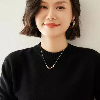 Женский кашемировый свитер Qinghe cashmere 100% кашемир осенне-зимний кашемировый утолщенный пуловер мягкий и теплый M белый