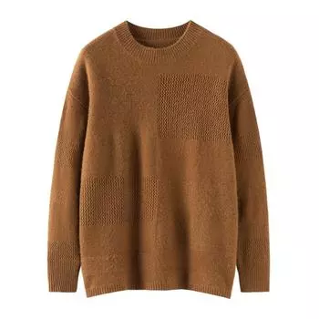 Женский кашемировый свитер Qinghe cashmere 30% кашемир 70% шерсть Осенне-зимний кашемировый свитер мягкий и теплый S коричневый
