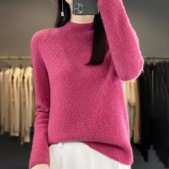 Женский кашемировый свитер Qinghe cashmere 30% кашемир 70% шерсть Женский осенне-зимний кашемировый свитер мягкий и теплый L белый