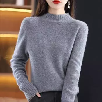 Женский кашемировый свитер Qinghe cashmere 30% кашемир 70% шерсть Женский осенне-зимний кашемировый свитер мягкий и теплый L бежевый