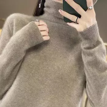 Женский кашемировый свитер Qinghe cashmere 30% кашемир 70% шерсть Женский осенне-зимний кашемировый свитер мягкий и теплый L белый