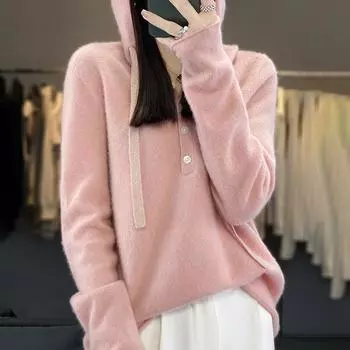 Женский кашемировый свитер Qinghe cashmere 30% кашемир 70% шерсть Женский осенне-зимний кашемировый свитер мягкий и теплый L белый