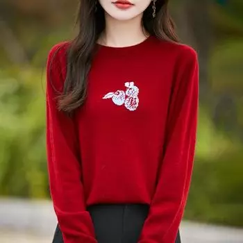 Женский кашемировый свитер Qinghe cashmere 30% кашемир 70% шерсть Осенне-зимний кашемировый свитер мягкий и теплый M бездна