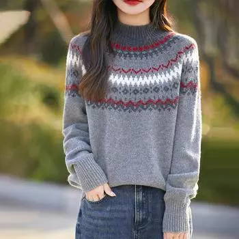 Женский кашемировый свитер Qinghe cashmere 30% кашемир 70% шерсть Осенне-зимний кашемировый свитер мягкий и теплый M белый