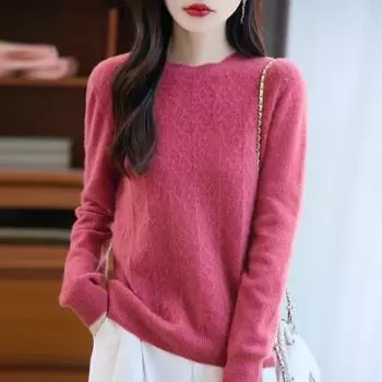 Женский кашемировый свитер Qinghe кашемир 30% кашемир 70% шерсть осенне-зимний пуловер теплый и модный L