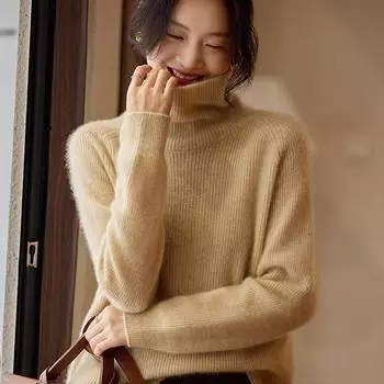 Женский кашемировый свитер Qinghe кашемир 30% кашемир 70% шерсть осенне-зимний пуловер теплый и модный L