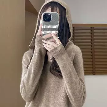 Женский кашемировый свитер Qinghe кашемир 30% кашемир 70% шерсть осенне-зимний пуловер теплый и модный XXL