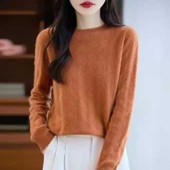 Женский кашемировый свитер Qinghe кашемир 30% кашемир 70% шерсть осенне-зимний пуловер теплый и модный XL