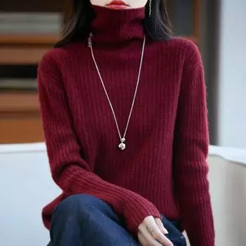 Женский кашемировый свитер Qinghe кашемир 30% кашемир 70% шерсть осенне-зимний пуловер теплый и модный XL