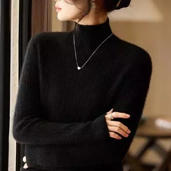 Женский кашемировый свитер Qinghe кашемир 30% кашемир 70% шерсть осенне-зимний пуловер теплый и модный L