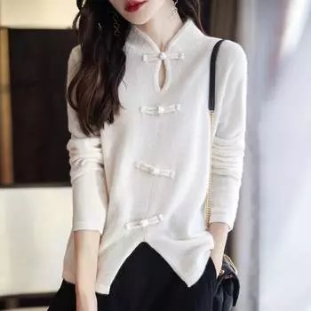 Женский кашемировый свитер Qinghe кашемир 30% кашемир 70% шерсть женский осенне-зимний кашемировый свитер мягкий и теплый L бежевый