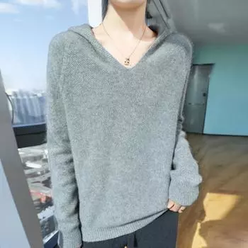 Женский кашемировый свитер Qinghe кашемир 30% кашемир 70% шерсть осенне-зимний кашемировый пуловер мягкий и теплый M розовый