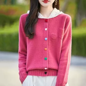 Женский кашемировый свитер Qinghe кашемир 30% кашемир 70% шерсть осенне-зимний кашемировый кардиган мягкий и теплый M белый