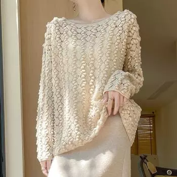 Женский кашемировый свитер Qinghe кашемир 30% кашемир 70% шерсть осенне-зимний кашемировый пуловер ручной работы мягкий и теплый белый