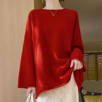 Женский кашемировый свитер Qinghe кашемир 30% кашемир 70% шерсть осенне-зимний кашемировый пуловер мягкий и теплый бежевый