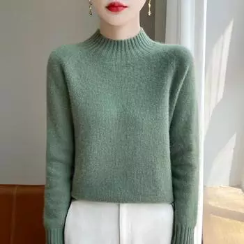 Женский кашемировый свитер Qinghe кашемир 30% кашемир 70% шерсть осенне-зимний кашемировый толстый пуловер мягкий и теплый L розовый