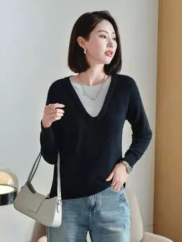 Женский кашемировый свитер Qinghe кашемир 30% кашемир 70% шерсть осенне-зимний кашемировый пуловер мягкий и теплый M красный