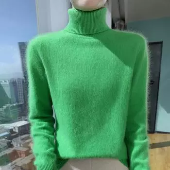 Женский кашемировый свитер Qinghe кашемир 30% кашемир 30% норка 30% шерсть 10% нейлон Женский осенне-зимний толстый кашемировый свитер мягкий и теплый M белый