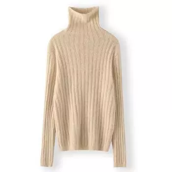 Женский кашемировый свитер Qinghe кашемир 30% кашемир 30% норка 30% шерсть 10% нейлон Женский осенне-зимний толстый кашемировый свитер мягкий и теплый M бежевый