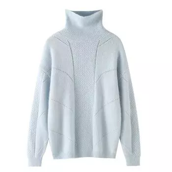 Женский кашемировый свитер Qinghe кашемир 30% кашемир 30% норка 30% шерсть 10% нейлон Женский осенне-зимний толстый кашемировый свитер мягкий и теплый M бежевый