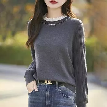 Женский кашемировый свитер Qinghe кашемир 50% шелк 50% шерсть осенне-зимний кашемировый пуловер мягкий и теплый M красный