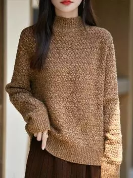 Женский кашемировый свитер Qinghe кашемир 50% шелк 50% шерсть осенне-зимний кашемировый пуловер мягкий и теплый M розовый