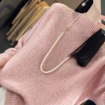 Женский кашемировый свитер, утолщенный кашемир Qinghe, 30% кашемир, 70% шерсть, женский осенне-зимний кашемировый пуловер, мягкий и теплый XXL бежевый