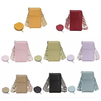 Женский классический кошелек для телефона из искусственной кожи, маленькие сумки-хобо на молнии, простой кошелек для мобильного телефона, сумка для поездок на работу с подходящим клатчем чёрный