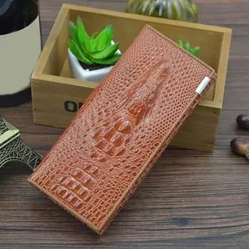 Женский классический кошелек-клатч из натуральной кожи с тиснением под крокодила, длинный кошелек золотистый