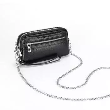 Женский клатч из натуральной кожи, сумка-цепочка через плечо для дам, кошельки для монет, длинный кошелек на молнии, женская сумка-мессенджер в ковбойском стиле