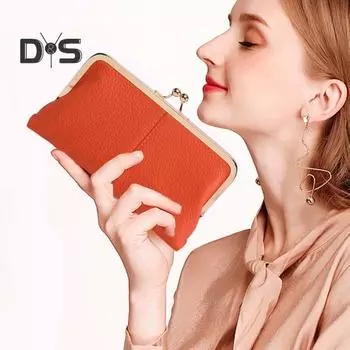 Женский клатч-кошелек, винтажный клатч с замком-поцелуем, дорожный кошелек из натуральной кожи с отделениями для нескольких карт, держатель для карт для свиданий, вечеринок, шопинга хаки