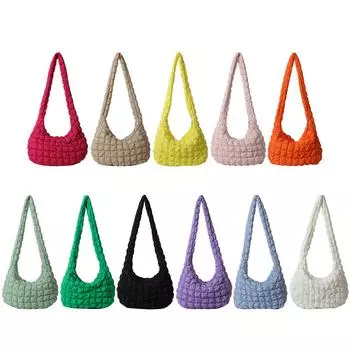 Женский клатч-мешок-хобо, мягкий, пухлый, однотонный, со стеганой подкладкой, для путешествий, свиданий, исходящих розы красного