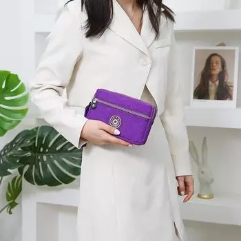 Женский клатч с несколькими молниями 2022 года: Модный и функциональный кошелек для монет для женщин среднего возраста фиолетовый