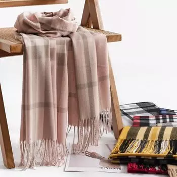 Женский клетчатый искусственный кашемировый простой художественный ретро-шарф, модная и элегантная шаль, теплый и холодостойкий шарф 70*180cm