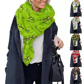 Женский клетчатый шарф, теплый утолщенный трендовый шарф, шаль, накидка One Size чёрный