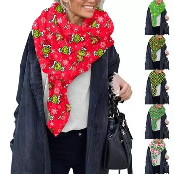 Женский клетчатый шарф, теплый утолщенный трендовый шарф, шаль, накидка One Size армия зеленый