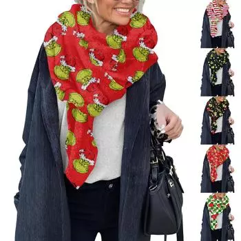 Женский клетчатый шарф, теплый утолщенный трендовый шарф, шаль, накидка One Size чёрный