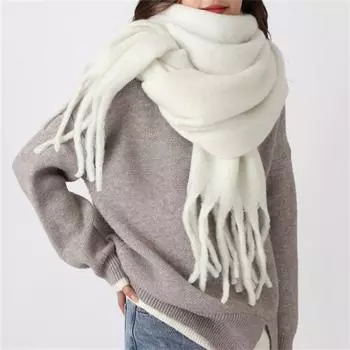 Женский клетчатый шарф, теплый утолщенный трендовый шарф, шаль, накидка One Size