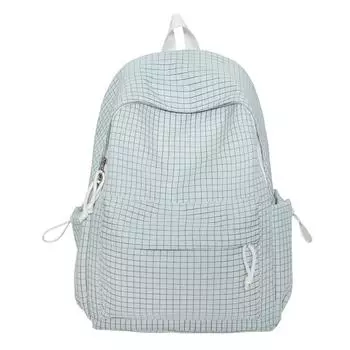 Женский клетчатый школьный рюкзак для учеников младших классов средней школы, легкий рюкзак серый
