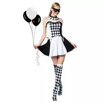 Женский клоун, коварный шут, костюм на Хэллоуин, витой клоун, женское сексуальное цирковое платье куклы S