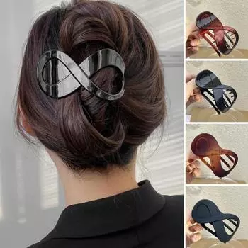 Женский коготь для волос 8 форм, сплошной цвет, полые, сильный коготь с зубцами, фиксация волос, противоскользящий, гладкий край, захват для волос, аксессуары для волос D