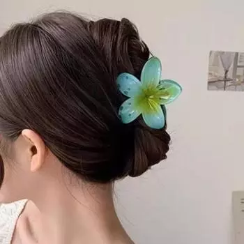 Женский коготь для волос, акриловая заколка для волос в форме цветка, противоскользящая заколка для волос на затылке, головные уборы, аксессуары для волос фиолетовый