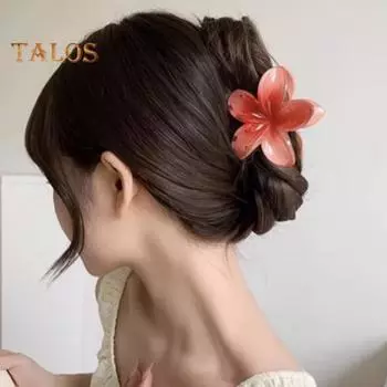 Женский коготь для волос, акриловая заколка для волос в форме цветка, противоскользящая заколка для волос на затылке, головные уборы, аксессуары для волос фиолетовый