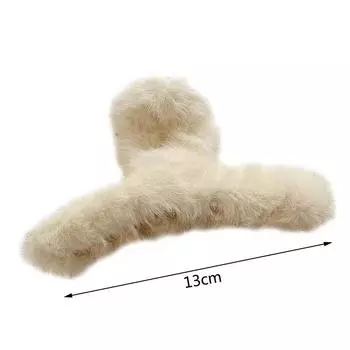 Женский коготь для волос, плюшевый зажим, милый корейский осенне-зимний однотонный, элегантный, акриловый, пушистый