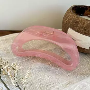 Женский коготь для волос, полые геометрические полукруглые заколки для волос, сильный захват на затылке, большой объем, зажим для волос в форме акулы серый