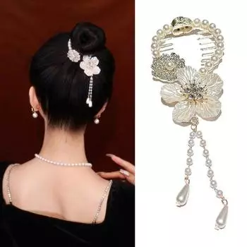 Женский коготь для волос, шикарный блестящий круглый хрусталь со стразами, женский коготь с хвостиком, противоломкий, противоскользящий, заколка для волос, женский коготь с хвостиком, аксессуары для волос белый