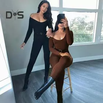 Женский комбинезон бесшовный с круглым вырезом, приподнятый по ягодицам, облегающий, однотонный, компрессионный, однотонный, с длинными рукавами, эластичный, длинный, комбинезон для йоги, нижняя одежда XL чёрный