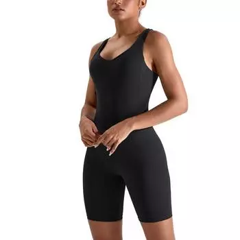 Женский комбинезон без рукавов, цельный плотный спортивный костюм для йоги, корректирующее белье XL