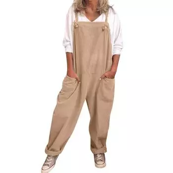 Женский комбинезон больших размеров, повседневный свободный комбинезон, мешковатый комбинезон, комбинезон L